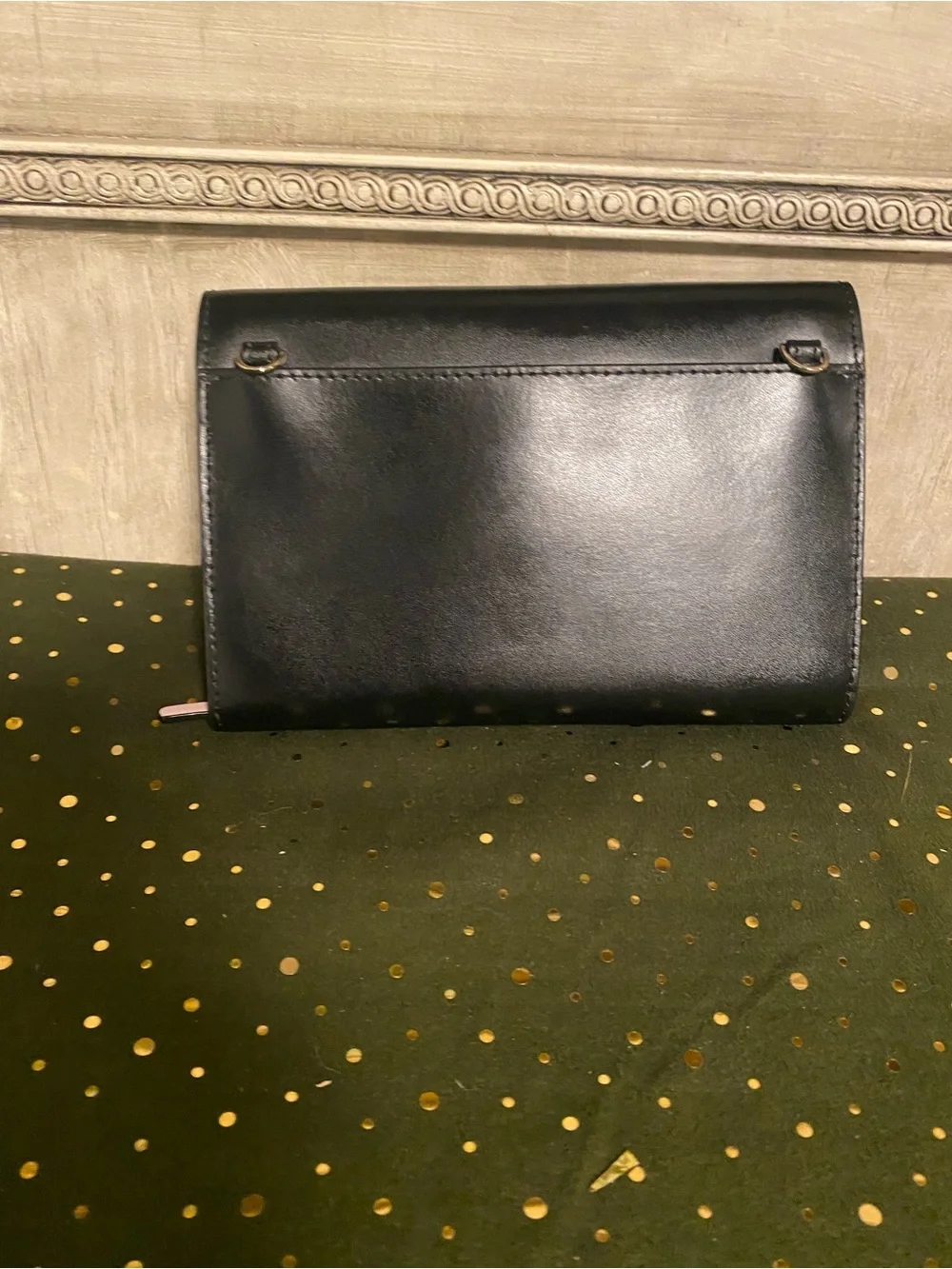 EUC kate spade Black Leather Fold-Over Wallet Clutch
